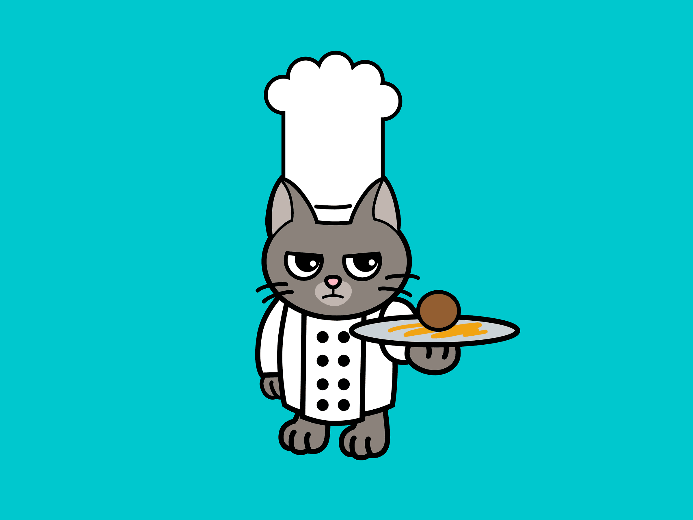 Chef Meatball Character Illustration