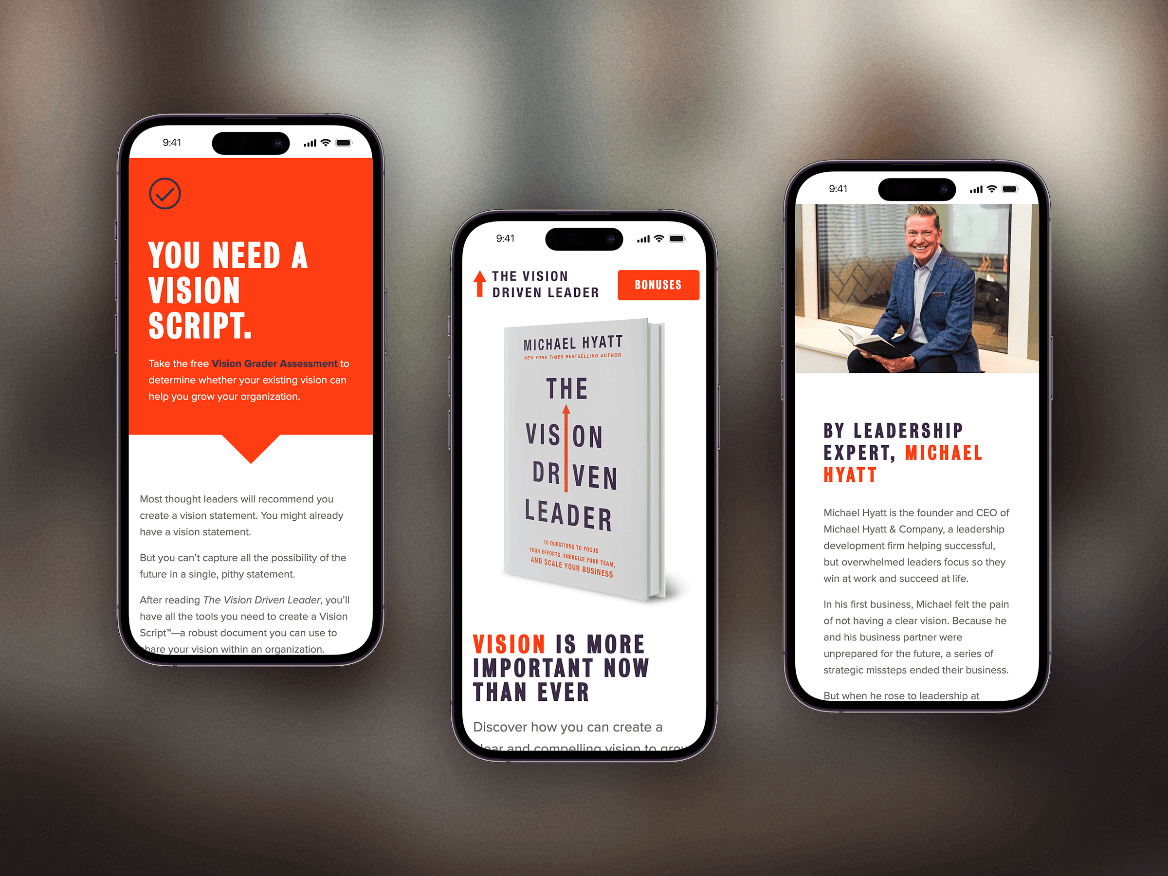 Vision Driven Leader Book Mobile Landing Page